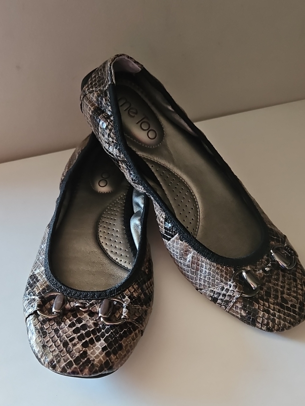 NWOT ME TOO LIMBO SNAKESKIN BALLET FLATS SZ 6.5